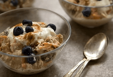 three carrot cake overnight oat bowls