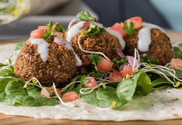 a falafel wrap